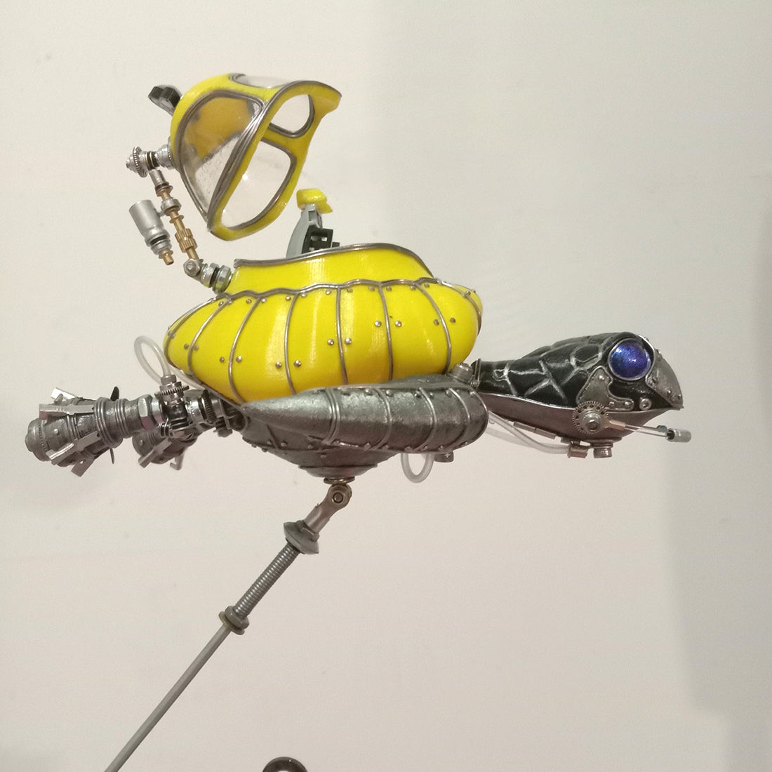 DIY Mechanical Metal Turtle Taxi Steampunk Sculpture Animal  Assembled Model Kits with Light