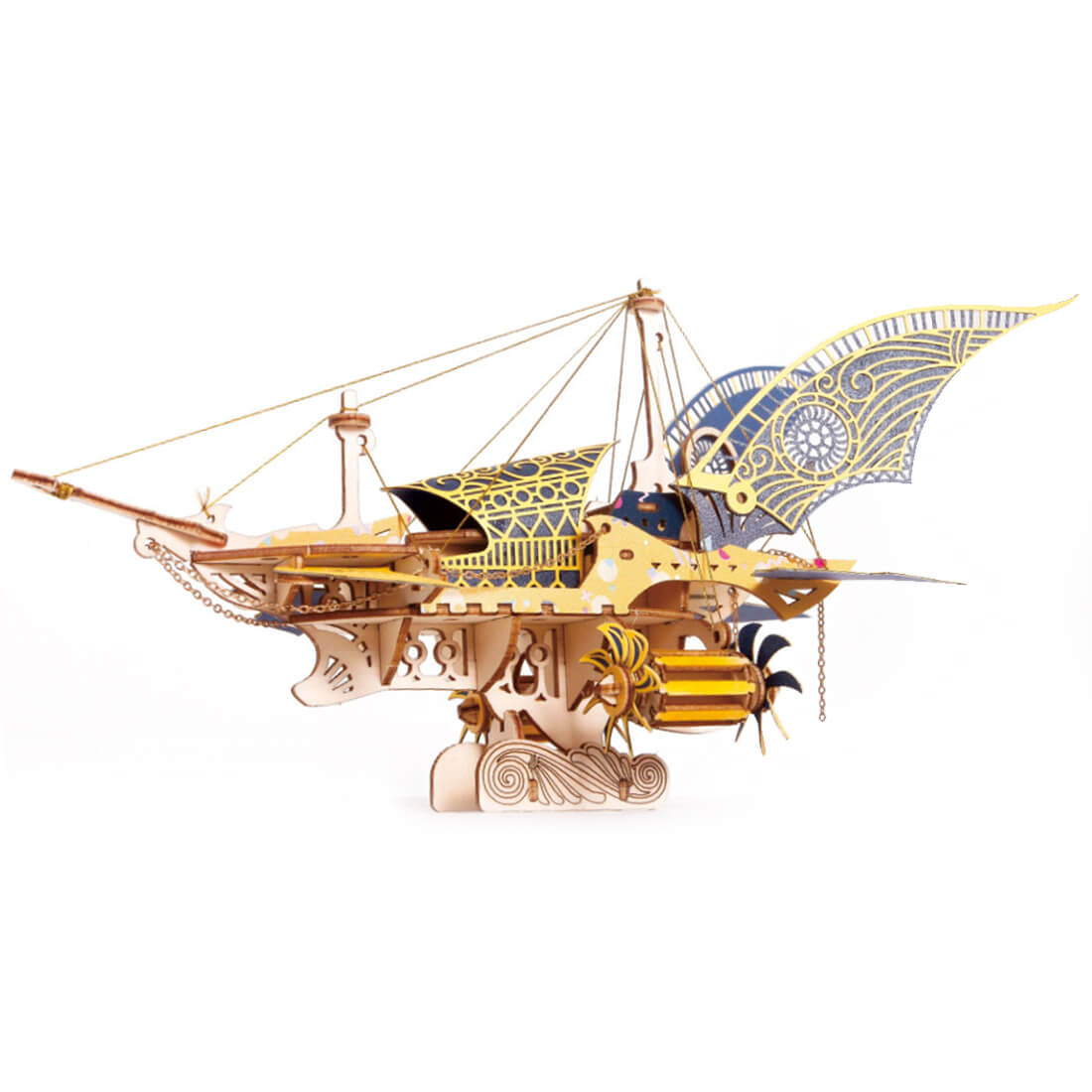 DIY Steampunk Fantasy Epic Style Spaceship 3D Wooden Puzzle Toy