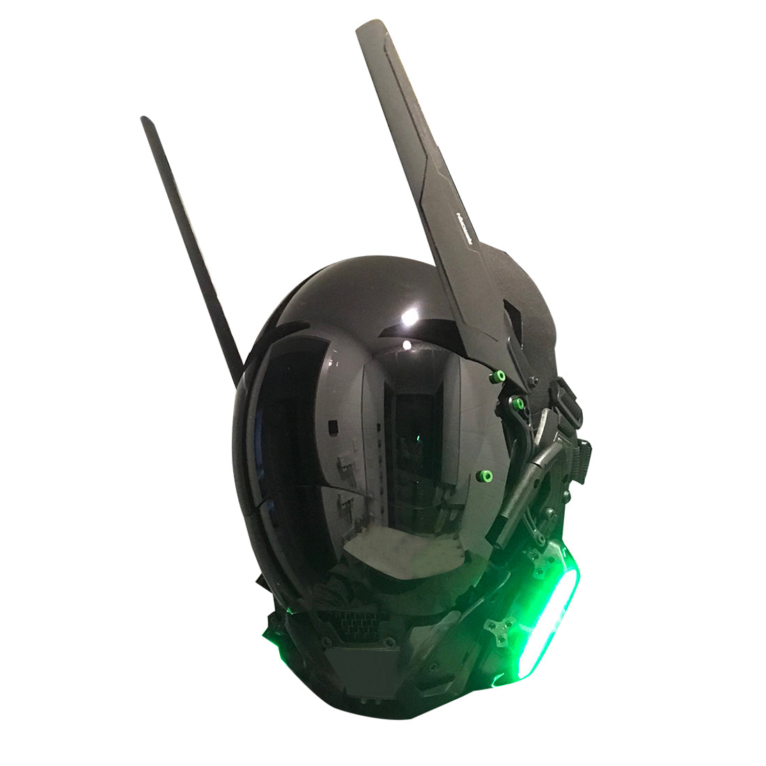 Future Punk Tech Helmet Mask with Propeller Light Cosplay