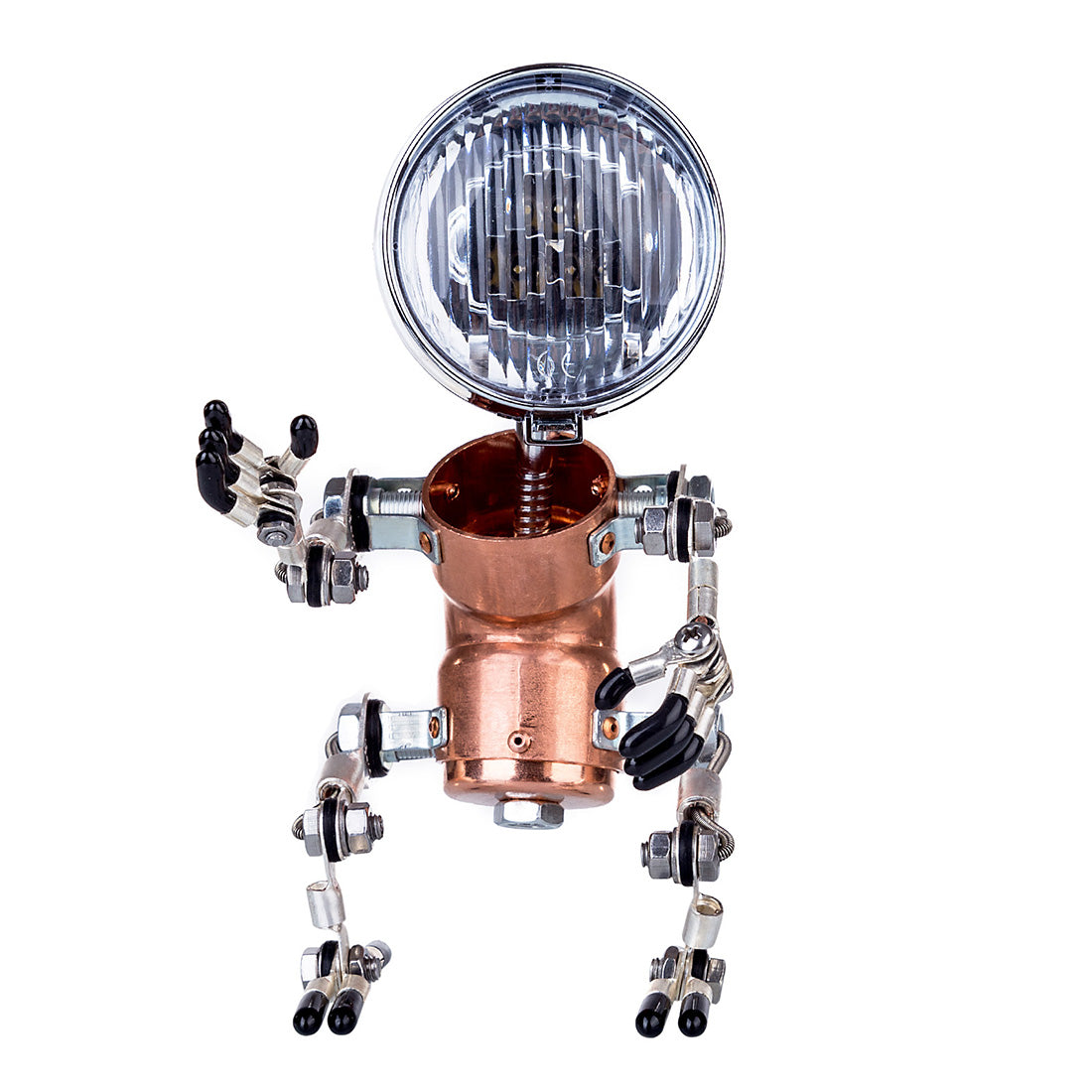 Industrial Style Table Lamp Man Figure 3D Steampunk Handmade Metal Models with Light