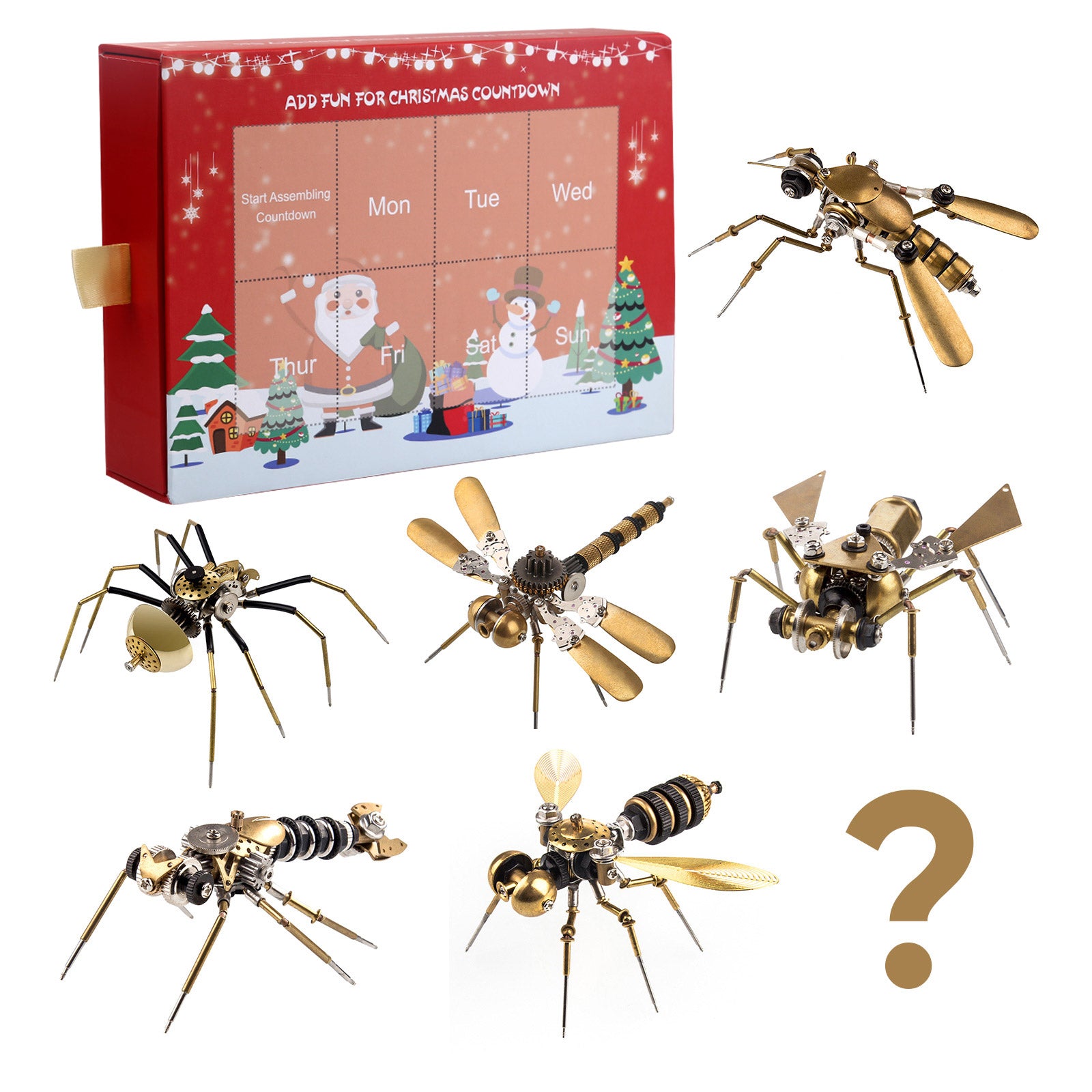 Insect Bugs Advent Calendar DIY Model Kit Blind Box 7 Days to Go Christmas