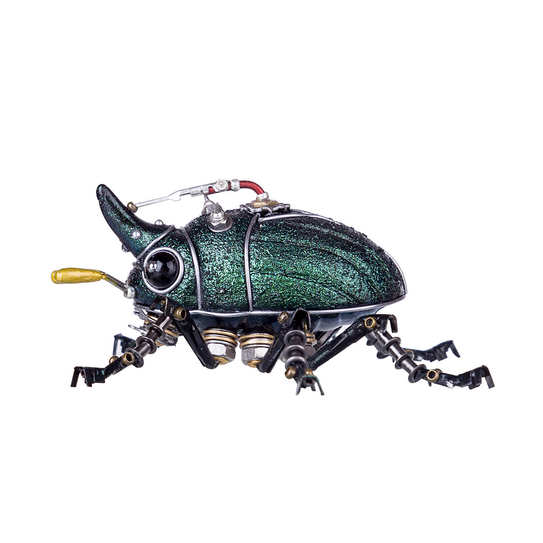 Little Green Beetle Steampunk Insect Metal Bug Model