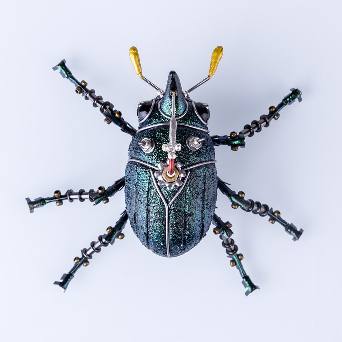 Little Green Beetle Steampunk Insect Metal Bug Model