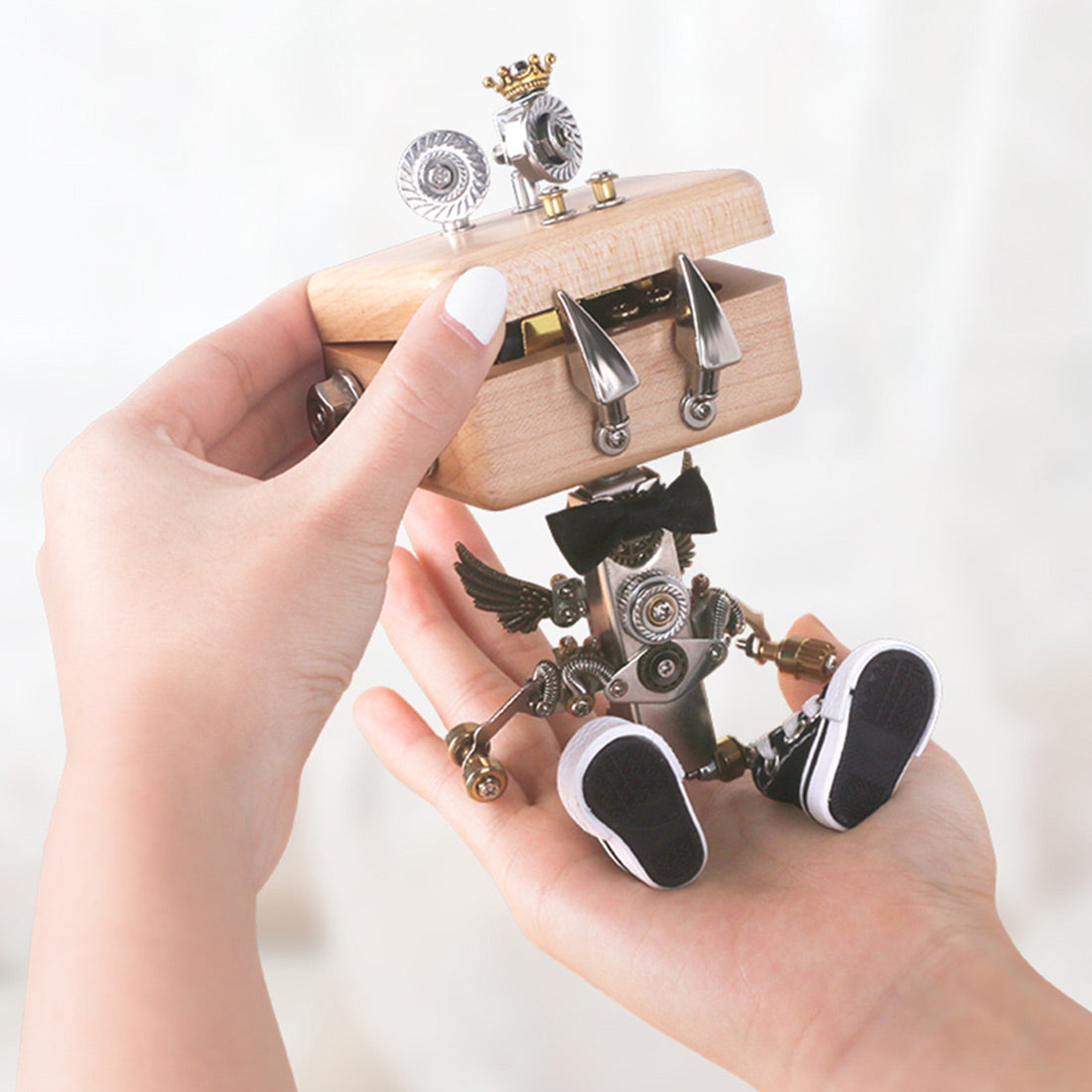 150PCS Little Monster Figure 3D Metal Puzzle DIY KIT with Music Box