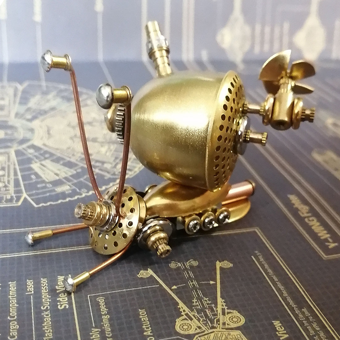 Mechanical Punk Style Golden Metal Model Insect Snail Puzzle Assembly Kit Creative Gift for Home Decor