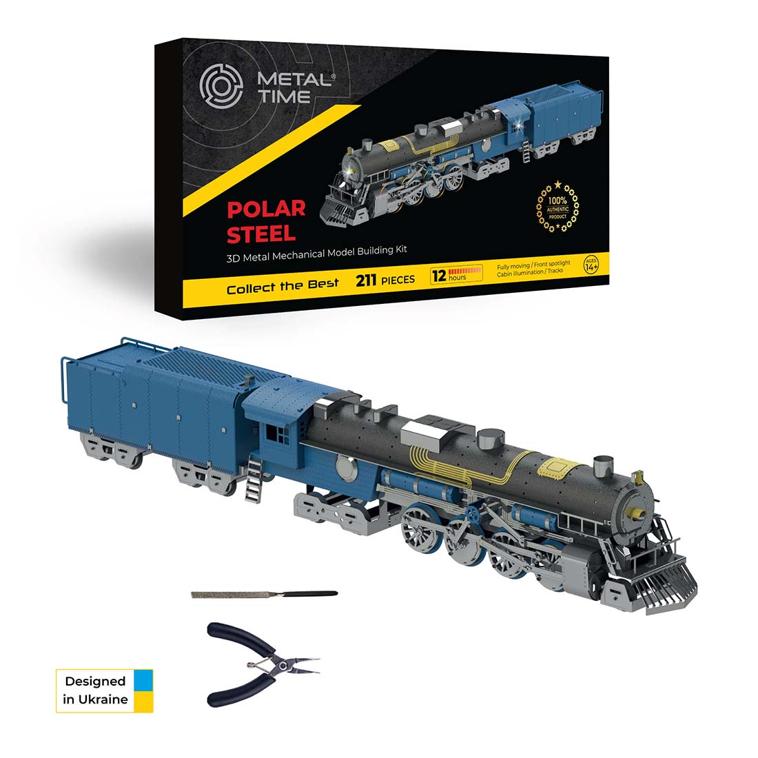 Scale Train Kit Ride On Mechanical Polar Steel Model Steam Train Ride Model DIY 3D Metal Puzzl