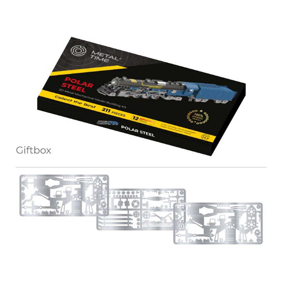 Scale Train Kit Ride On Mechanical Polar Steel Model Steam Train Ride Model DIY 3D Metal Puzzl