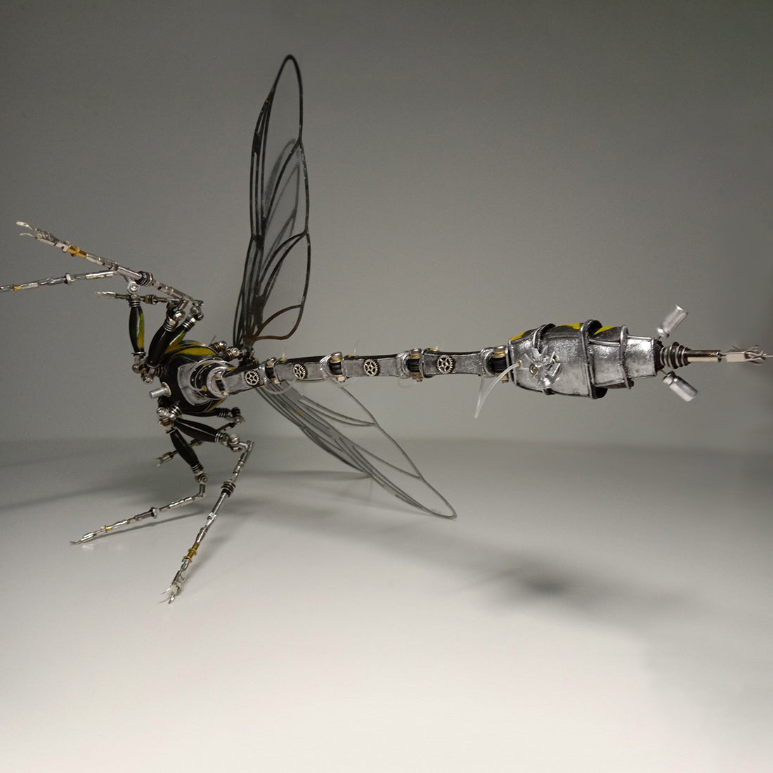 Metal Dragonfly King Assembled Model Kits 3D Handmade Bug Insect Sculpture Steampunk