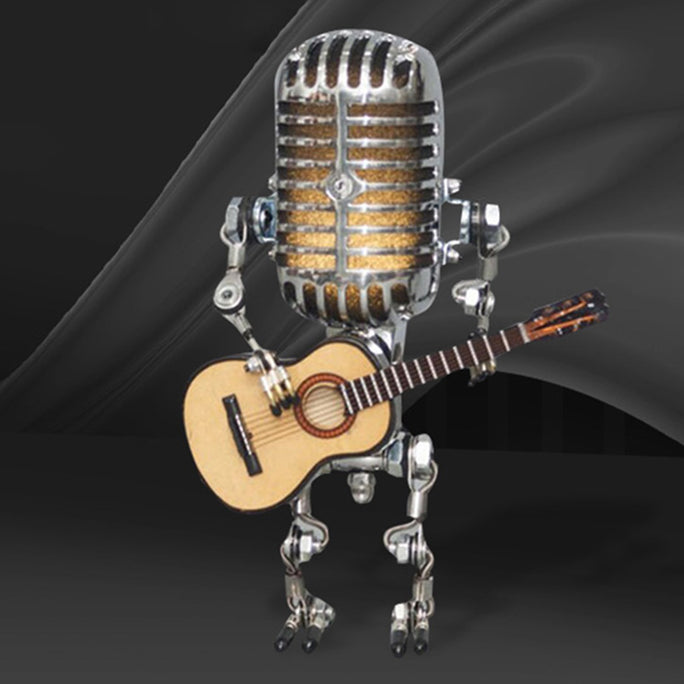 Vintage Industrial Style Microphone Robot Lamp Dale with Guitar