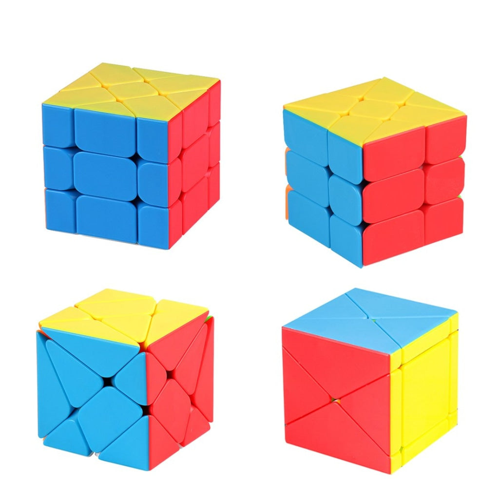 Moyu MFJS 4pcs  X Cube +Windmill Cube +Axis Cube +Fisher  Cube Puzzle Set - Stickerless