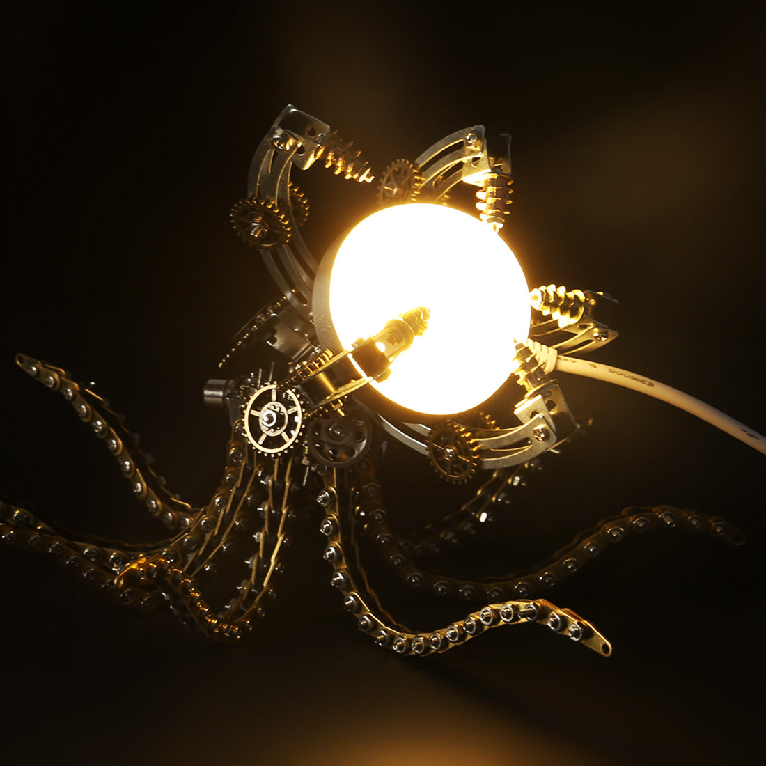 Octopus Lamp Metal Model Kits Steampunk Art DIY Deep Sea Mysterious Hu