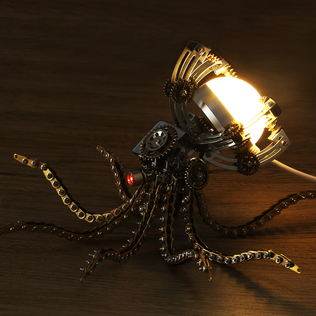 Octopus Lamp Metal Model Kits Steampunk Art DIY Deep Sea Mysterious Hu