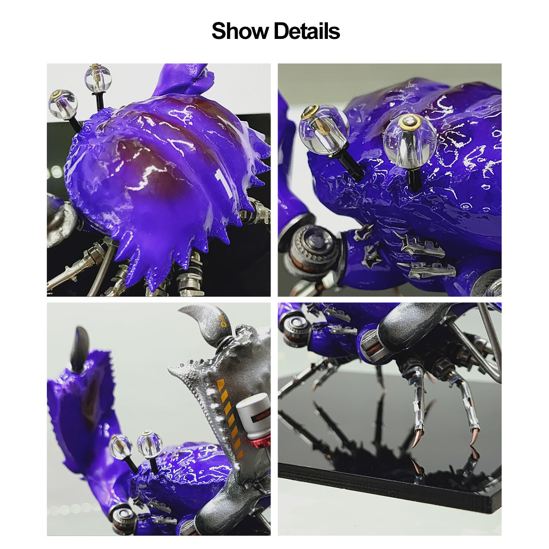 Punk Style 3D Purple Vampire Crab Model Crafts Collection- Finished Version