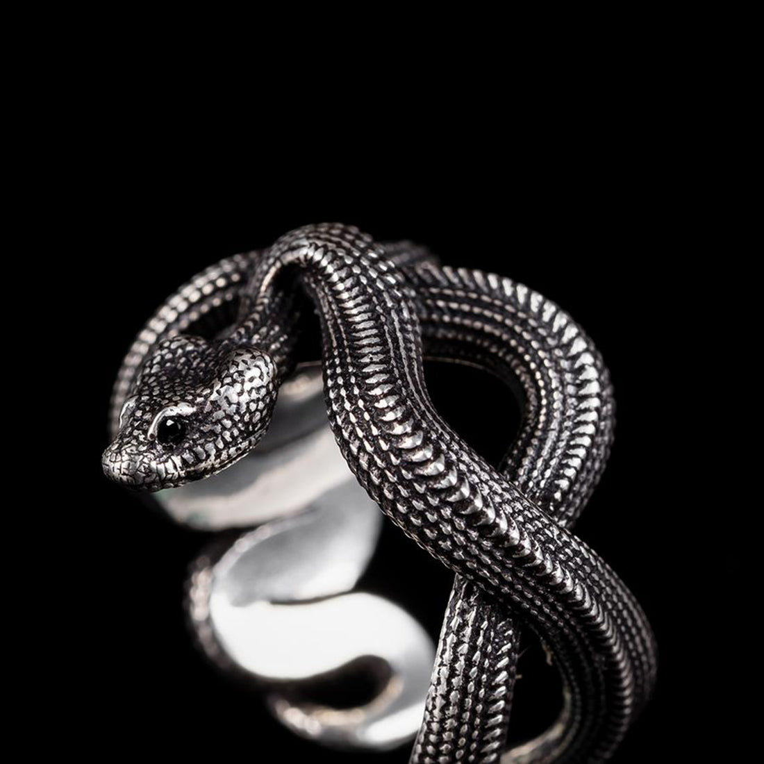 Steampunk Silver Viper Ring