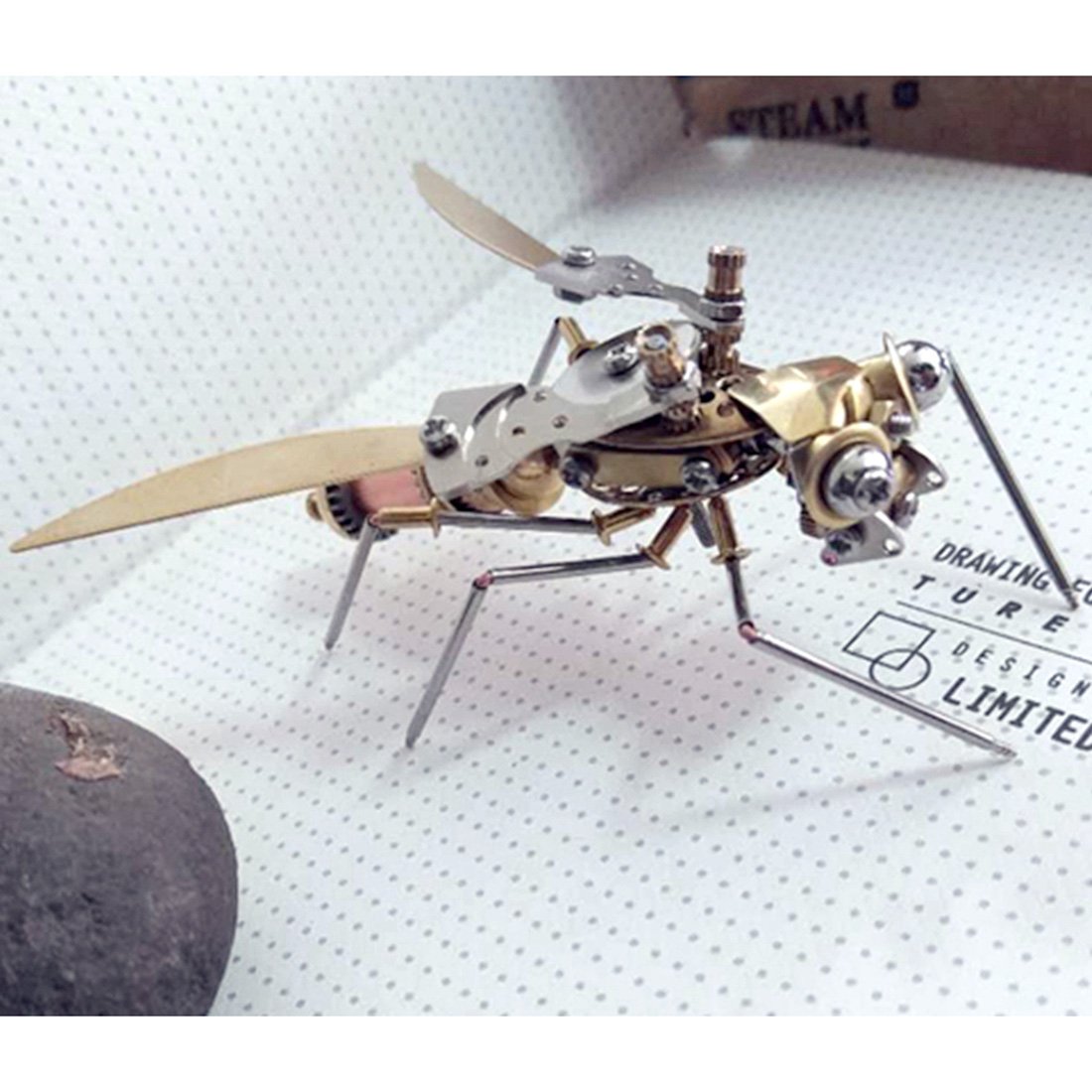 Steam Punk Metal Mechanical Little Wasp Spider Insects Model Crafts Co