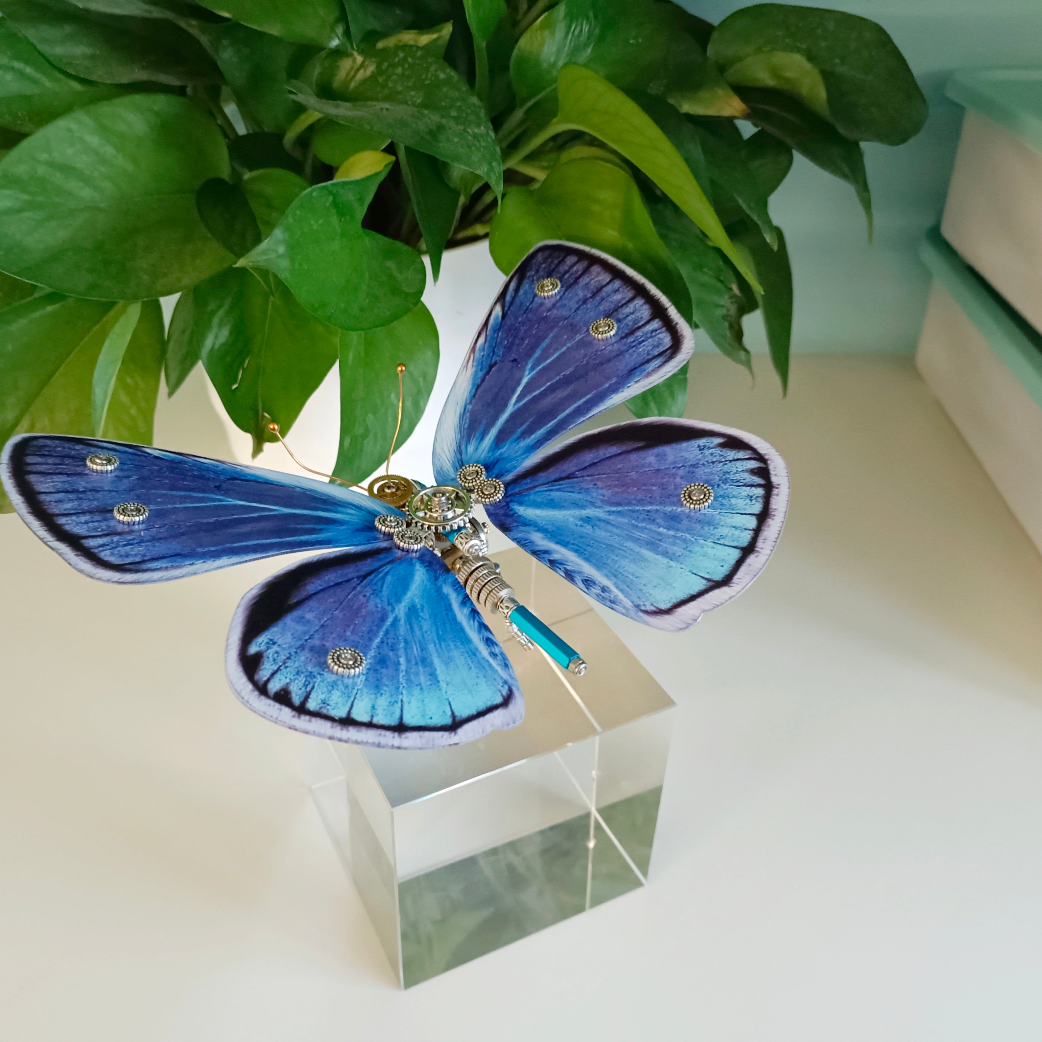 Steampunk Blue Morpho Butterfly 3D Metal Model Kits for Adults