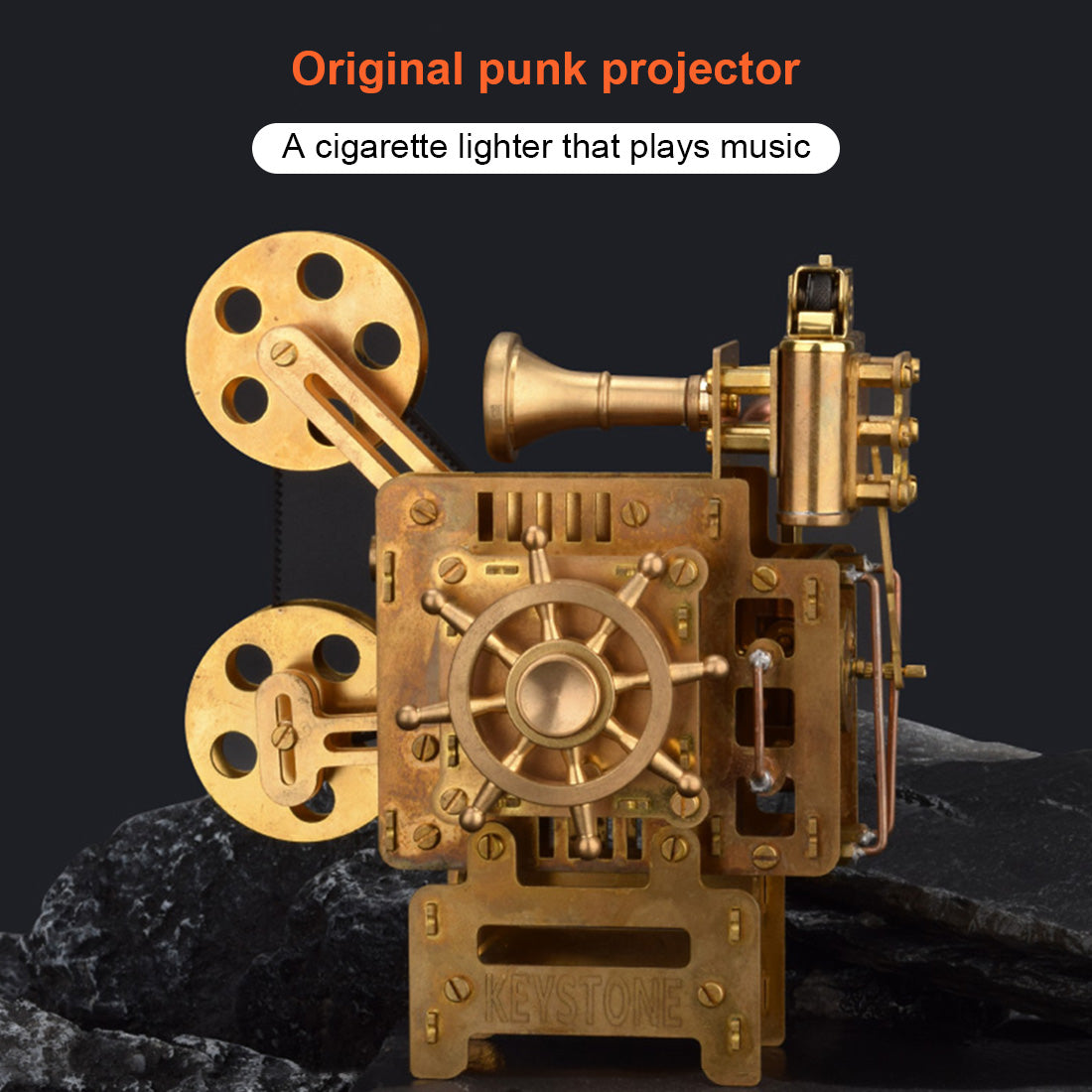 Steampunk Brass Kerosene Vintage Lighter Movie Projector Style
