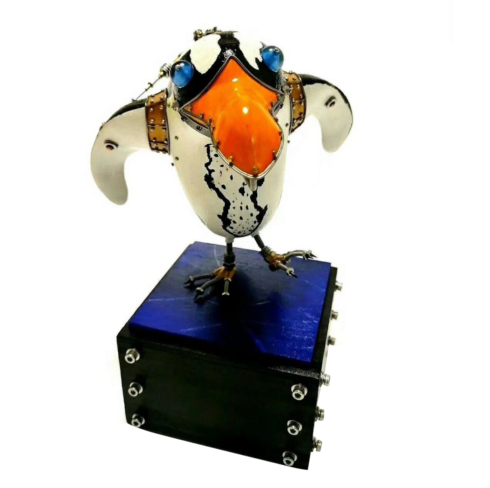 Steampunk Diving Penguin Animals Sculpture Metal Assembled Model