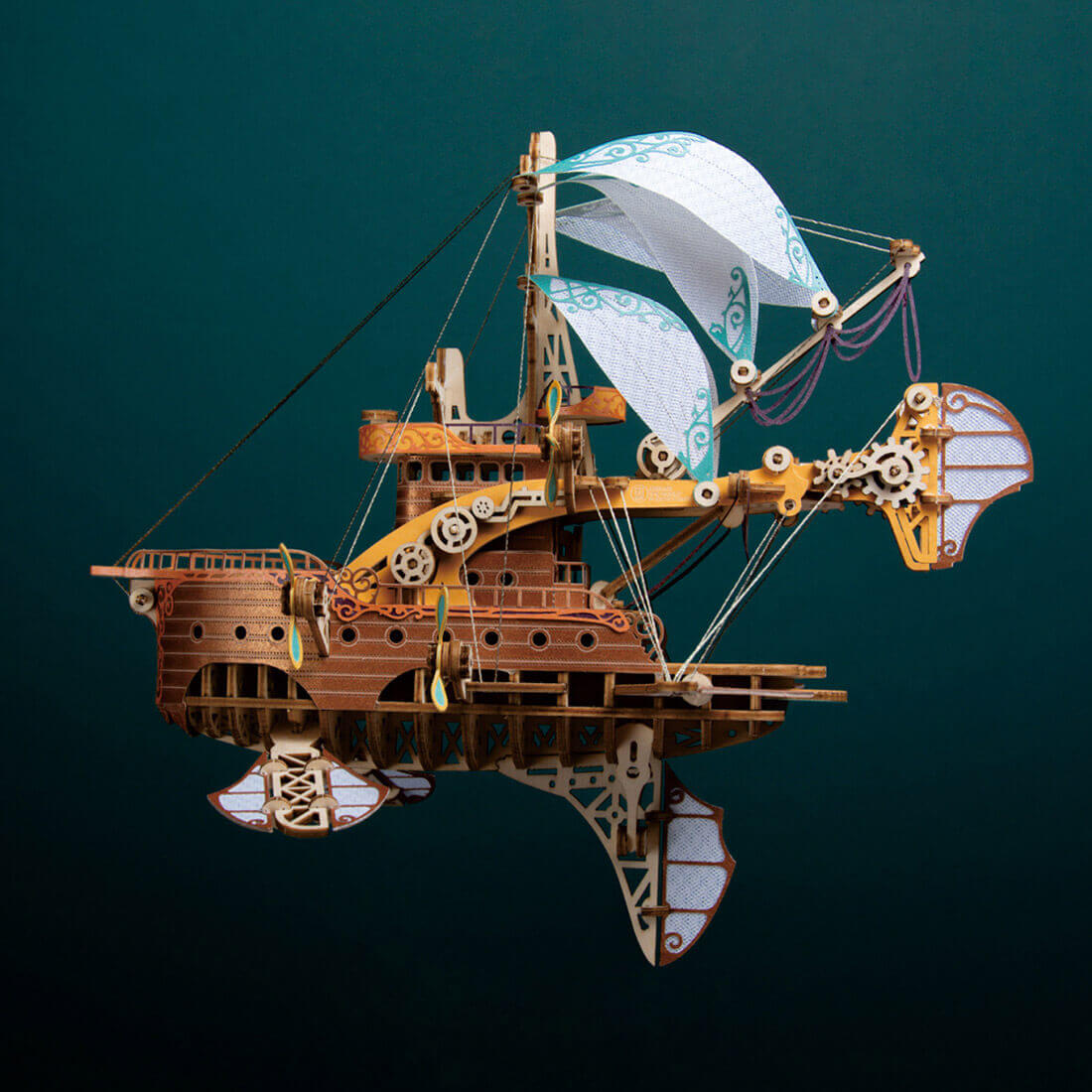 Steampunk DIY Fantasy Travel Spaceship Wooden Puzzle