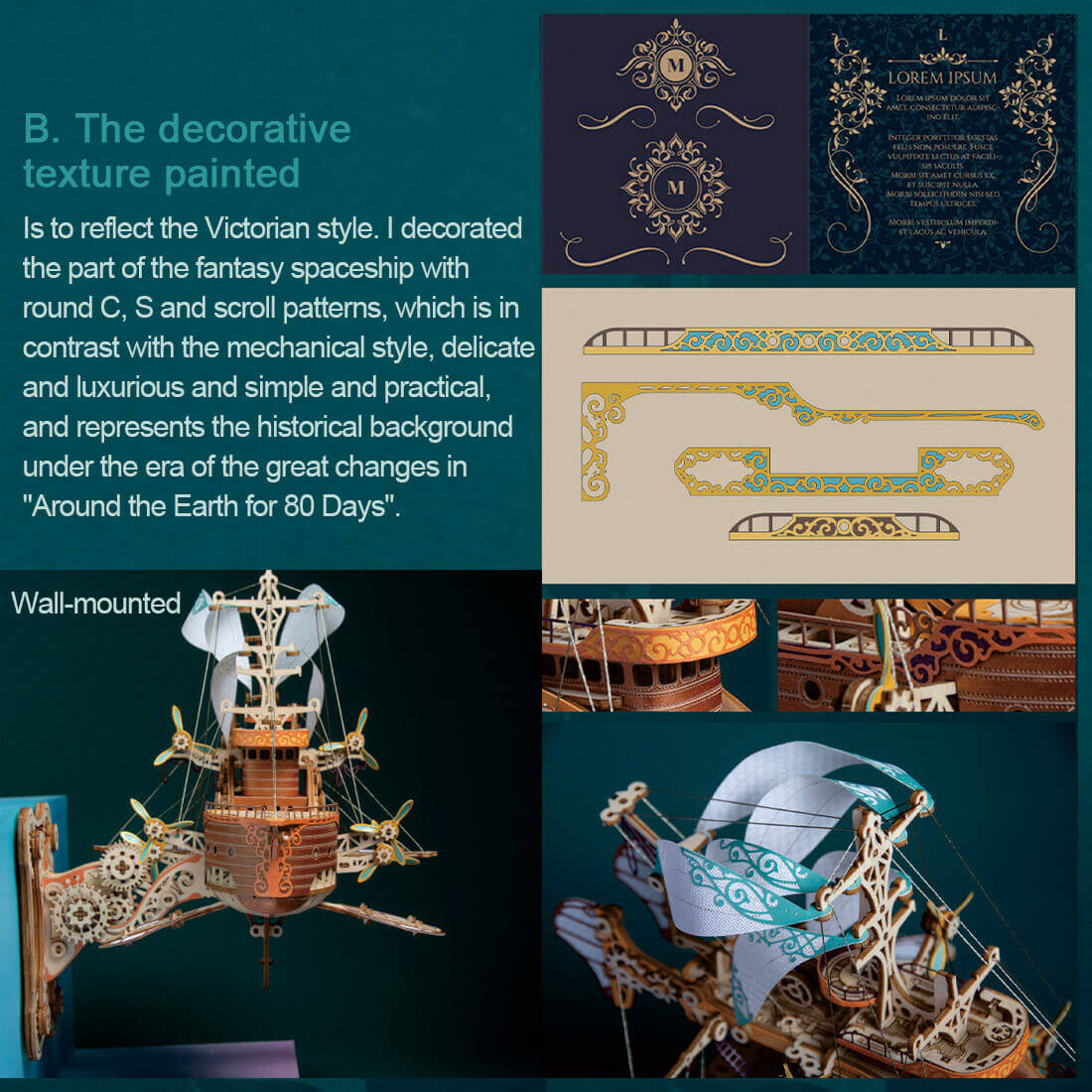 Steampunk DIY Fantasy Travel Spaceship Wooden Puzzle