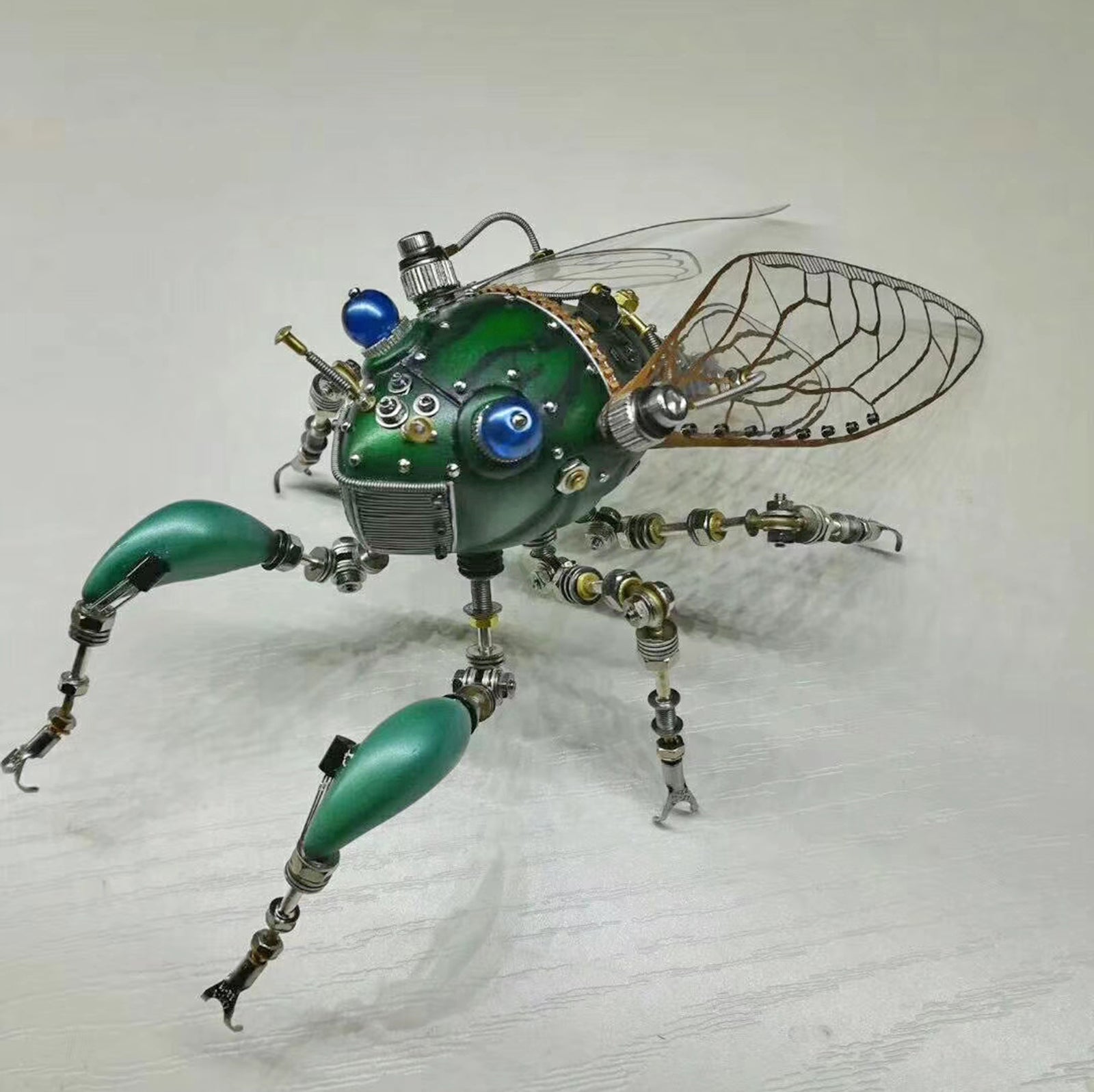 Steampunk Green Leafhopper Cicada Bug 3D Metal  Assembly Model KitsPuzzle Crafts Collection