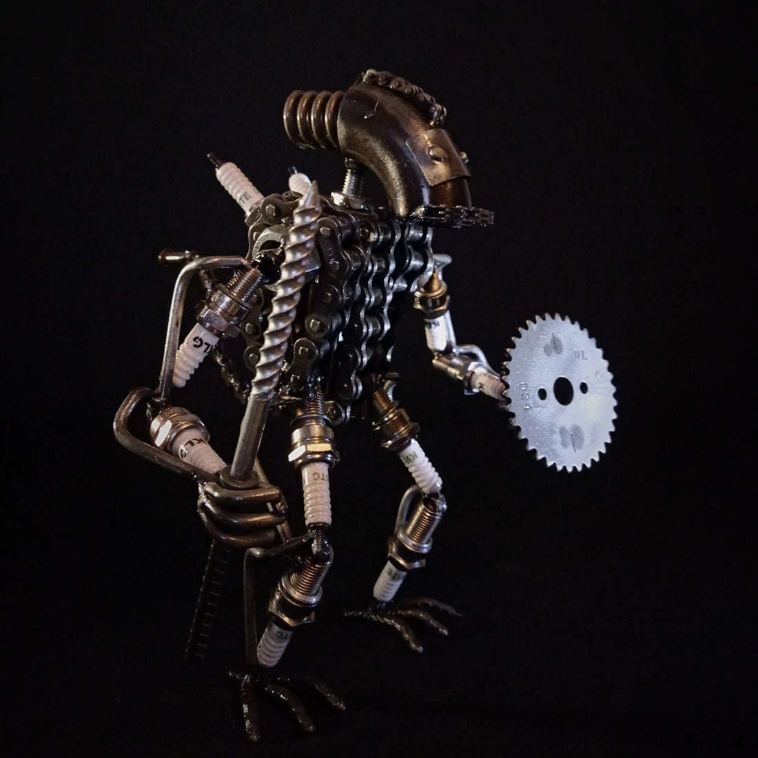 Steampunk Industrial Style 3D Metal Spark Plug Monster Solider Models Model