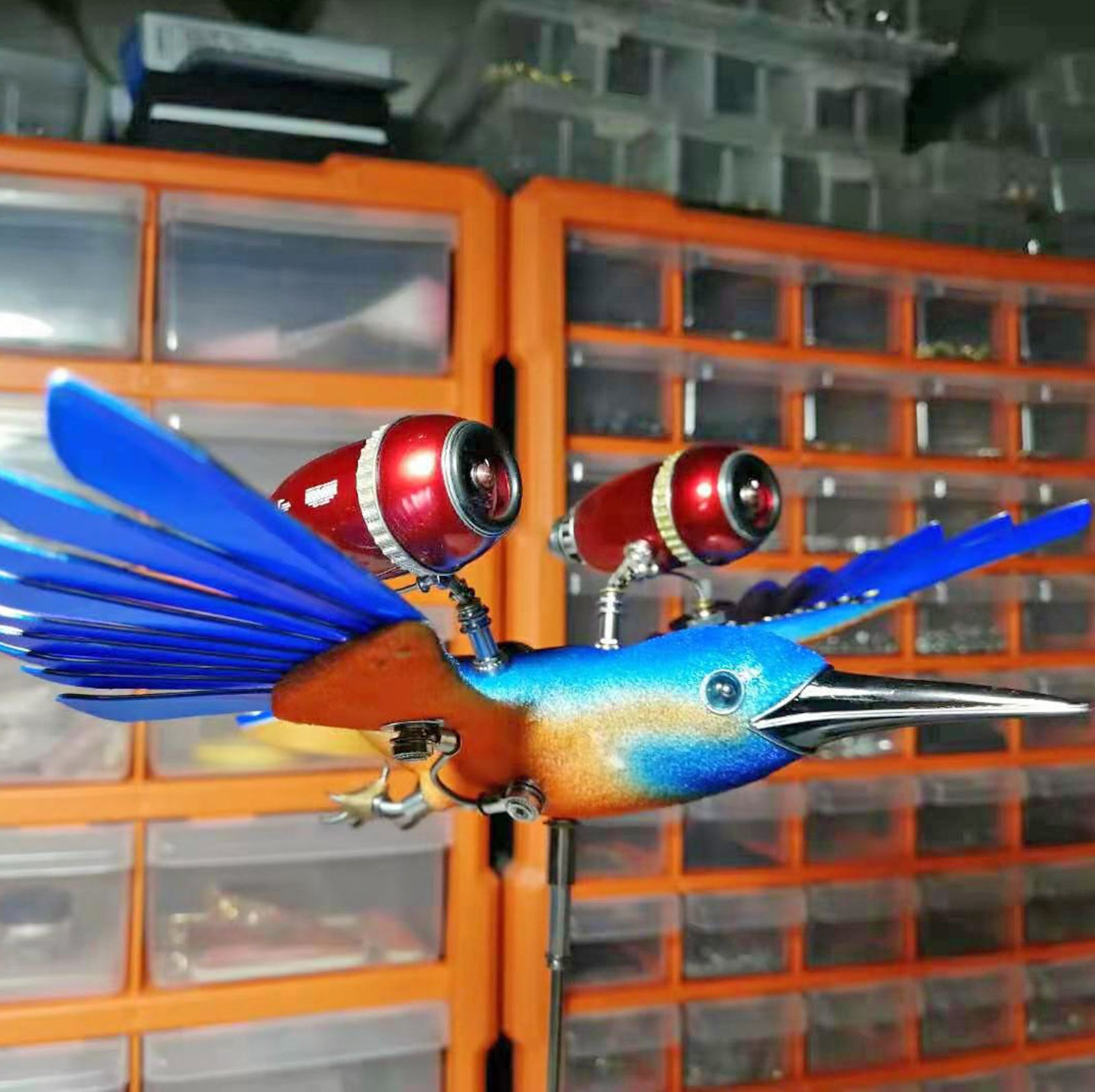 Steampunk Kingfisher Bird Animals Metal 3D Model Kits for Collection
