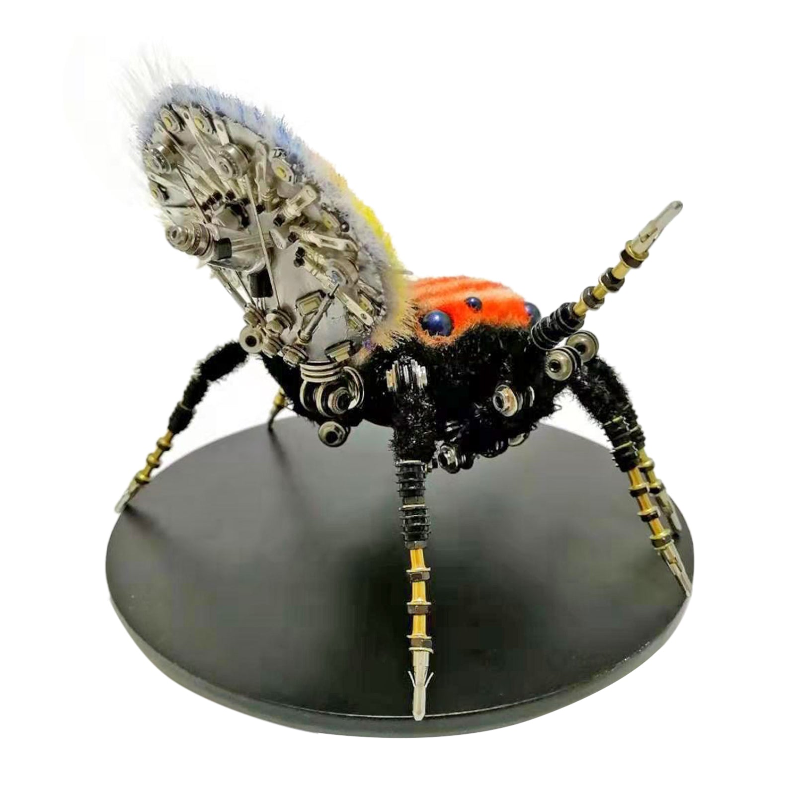 Steampunk Maratus Volans Peacock spider Bug Insect Sculpture 3D Metal Model Assembled