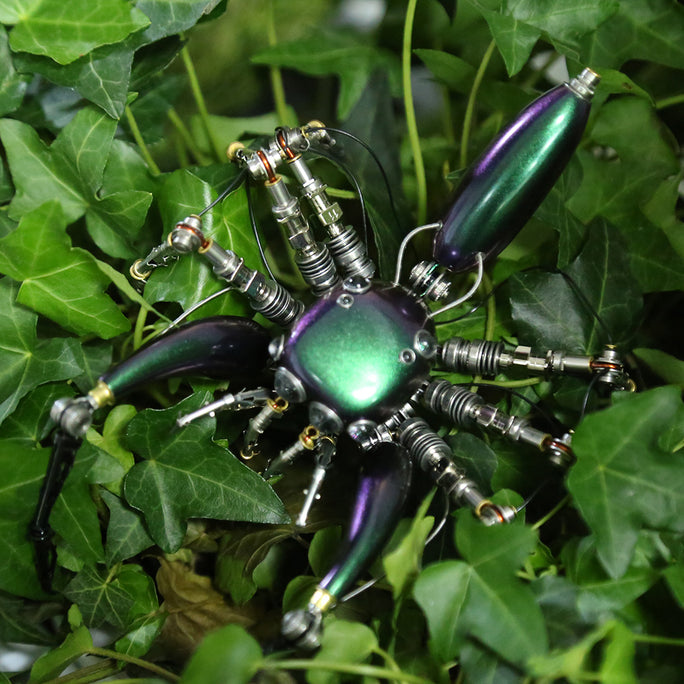 Steampunk Mechanical Metal Purple Spider 3D Sculpture  Assembled Model Kits