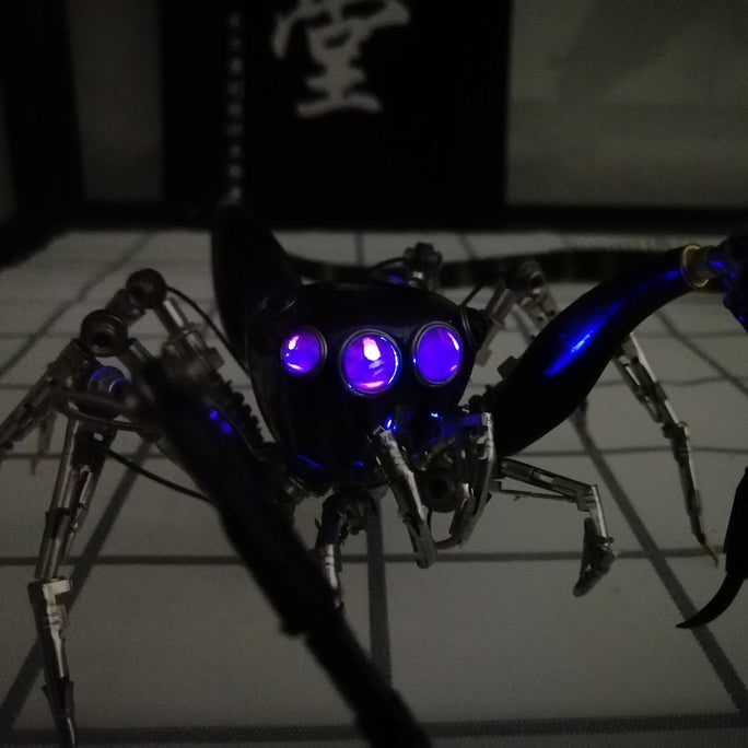Steampunk Mechanical Metal Purple Spider 3D Sculpture  Assembled Model Kits