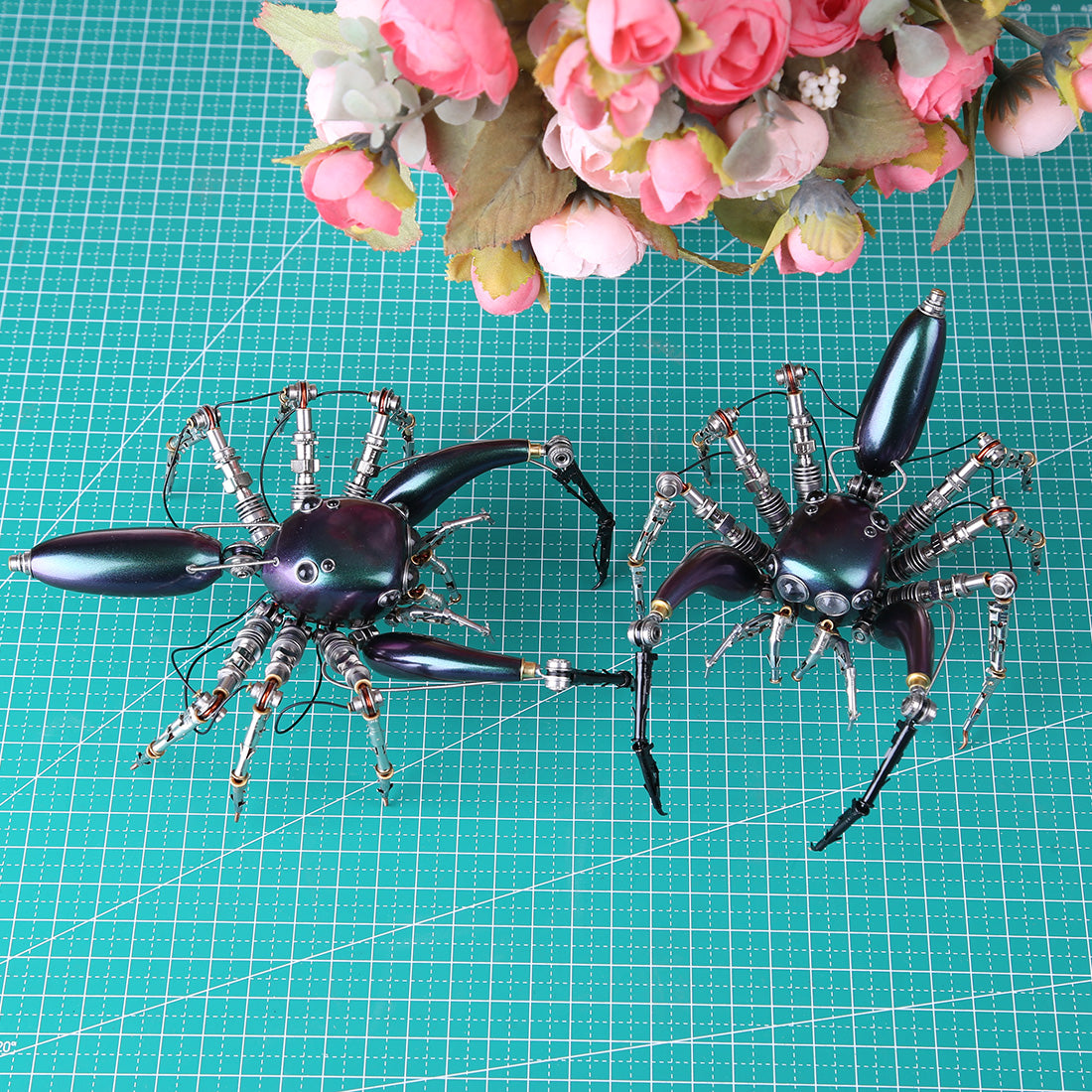Steampunk Mechanical Metal Purple Spider 3D Sculpture  Assembled Model Kits