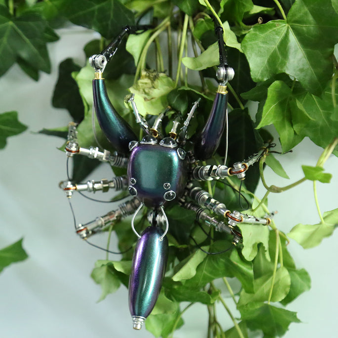 Steampunk Mechanical Metal Purple Spider 3D Sculpture  Assembled Model Kits