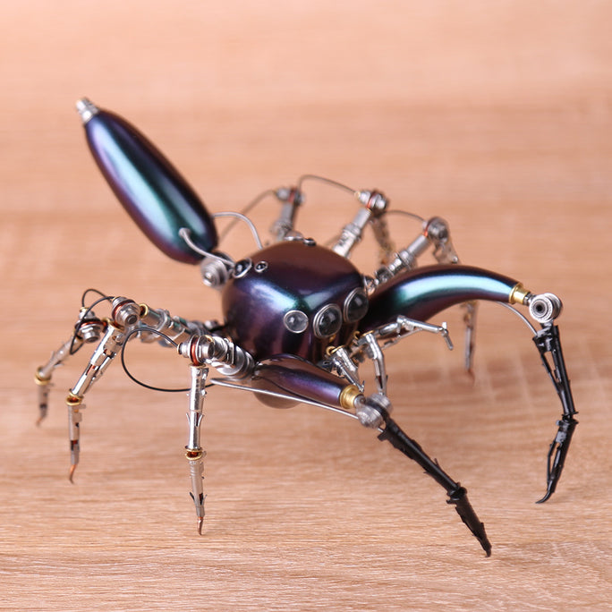 Steampunk Mechanical Metal Purple Spider 3D Sculpture  Assembled Model Kits