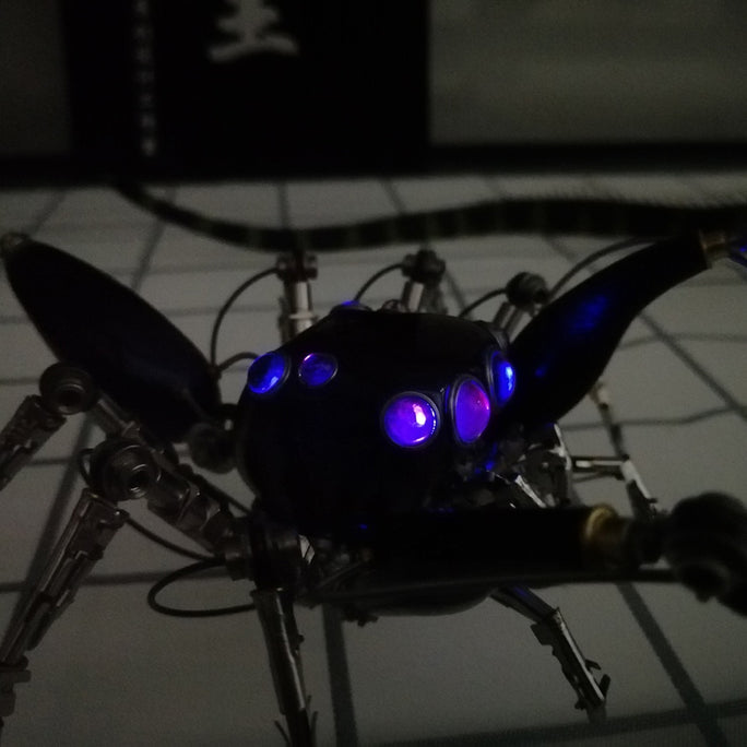Steampunk Mechanical Metal Purple Spider 3D Sculpture  Assembled Model Kits