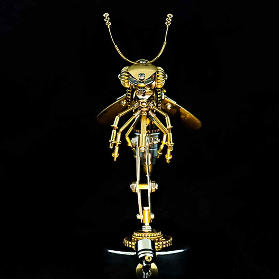 Steampunk Metal Brass Wasp Bug Model  Insect with Light Handmade Assembly Crafts