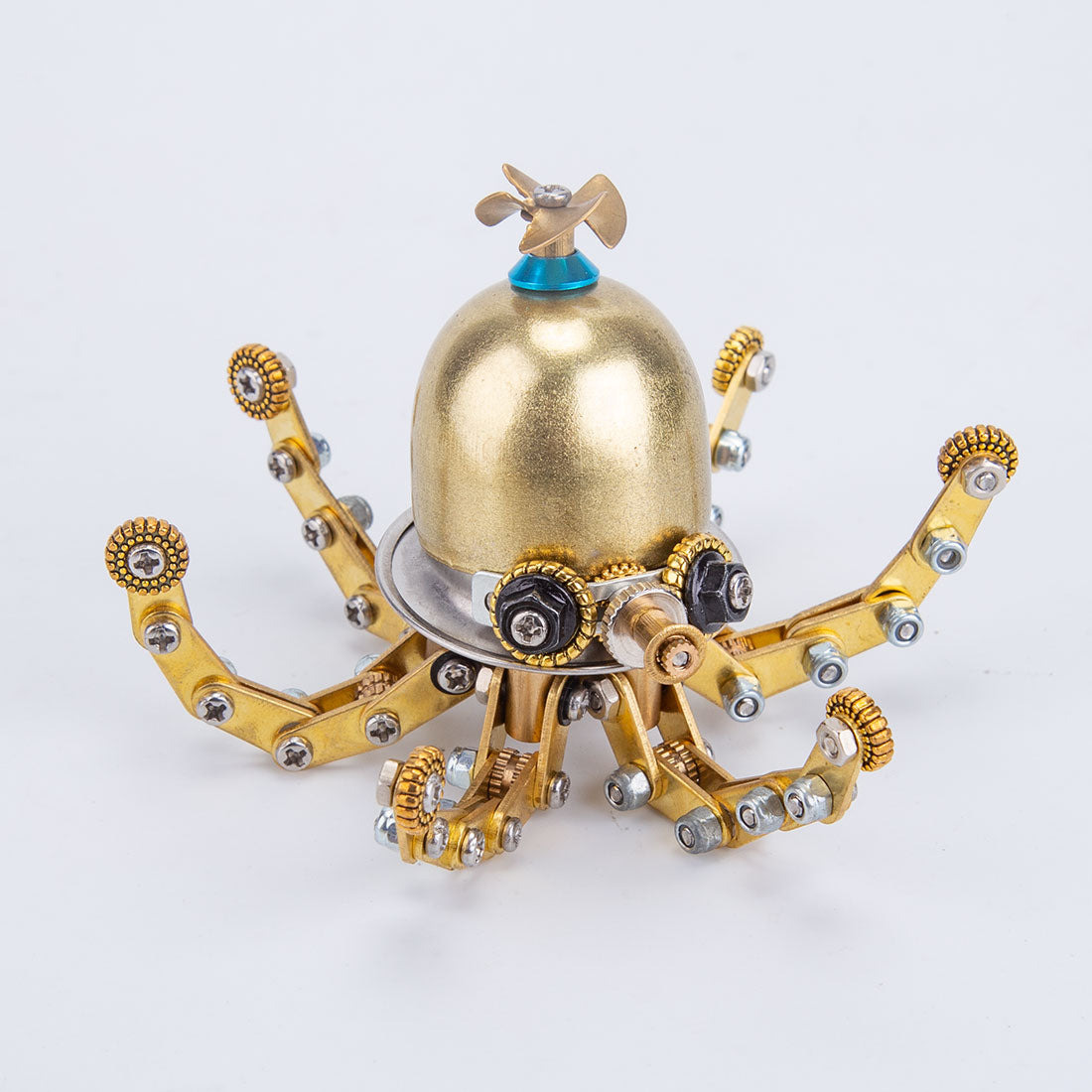 Steampunk Tiny Octopus in Goggles 3D Metal Model Kits for Kids