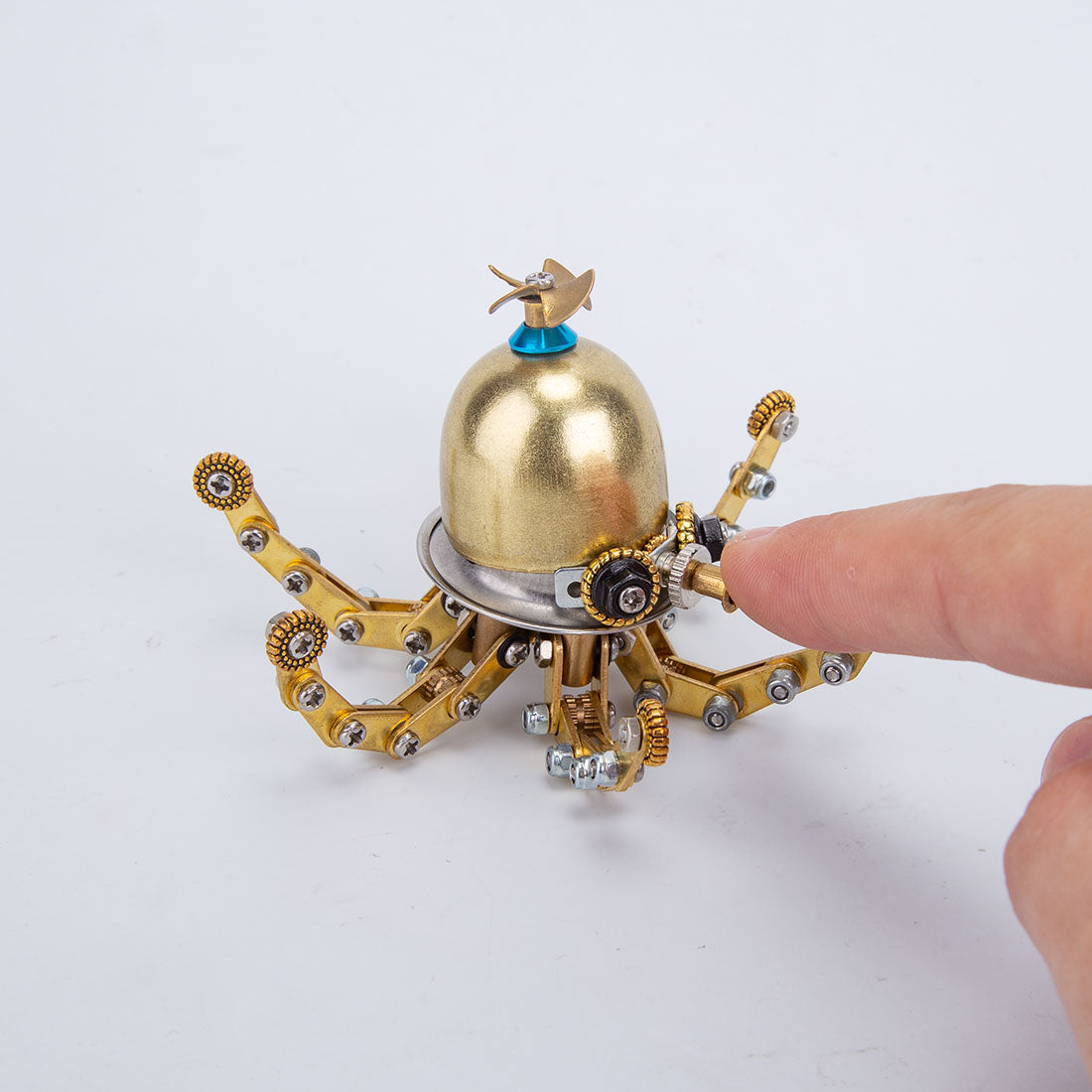Steampunk Tiny Octopus in Goggles 3D Metal Model Kits for Kids