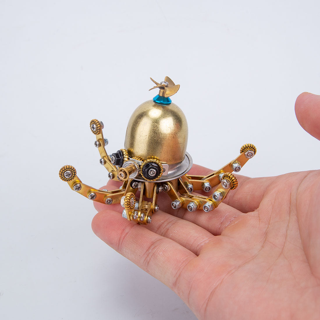 Steampunk Tiny Octopus in Goggles 3D Metal Model Kits for Kids