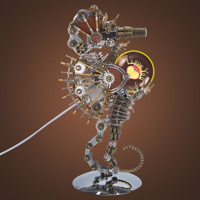 Steampunk Seahorse with Love Night Lamp DIY Metal Model Kits