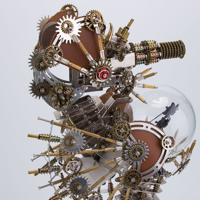 Steampunk Seahorse with Love Night Lamp DIY Metal Model Kits