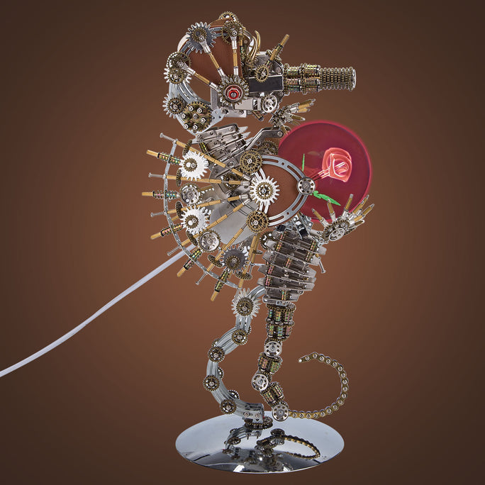 Steampunk Seahorse with Love Night Lamp DIY Metal Model Kits