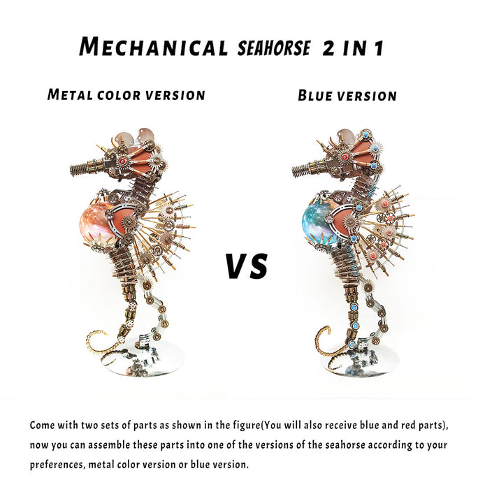 Steampunk Seahorse with Love Night Lamp DIY Metal Model Kits