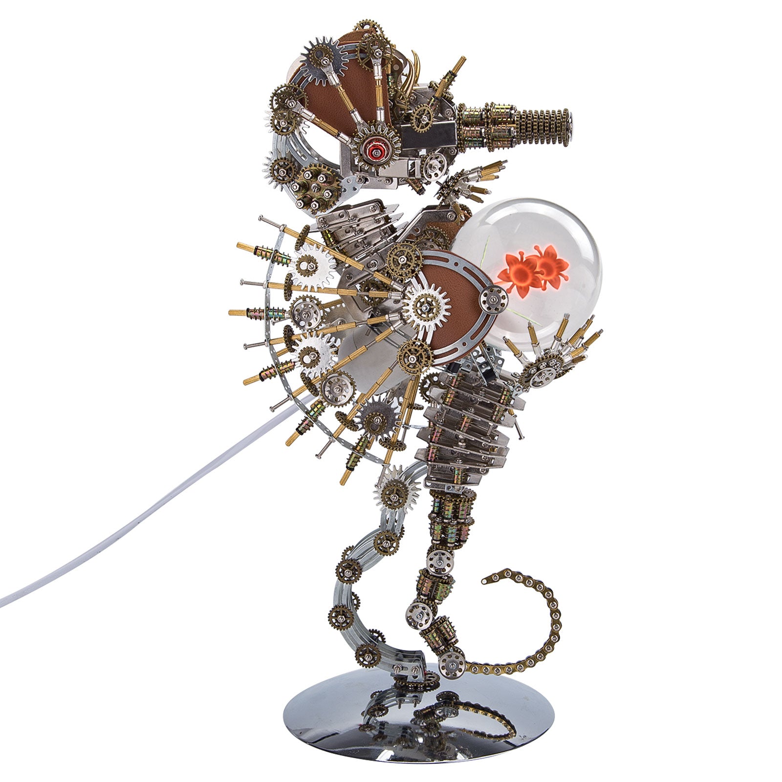 Steampunk Seahorse with Love Night Lamp DIY Metal Model Kits