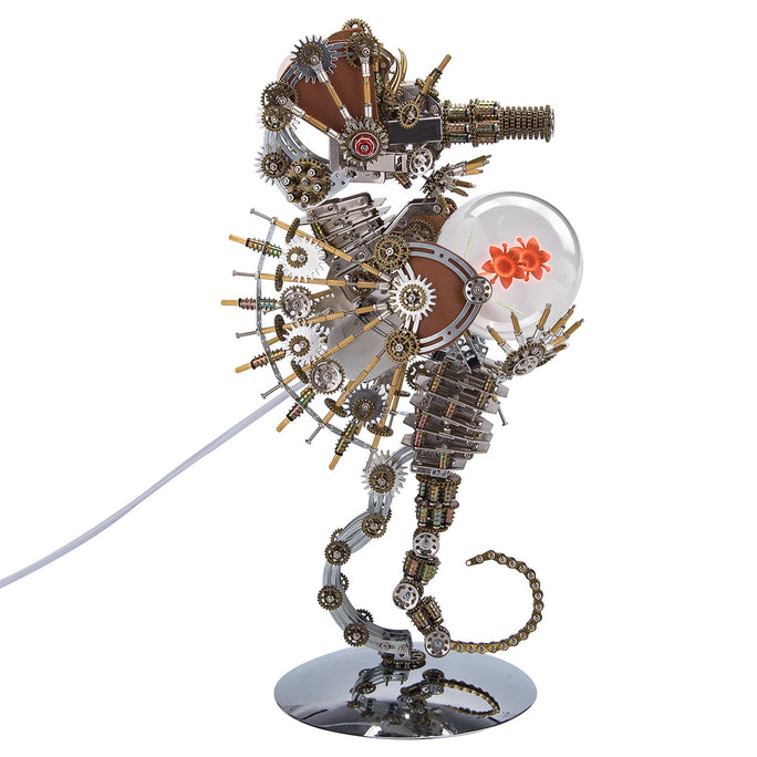 Steampunk Seahorse with Love Night Lamp DIY Metal Model Kits