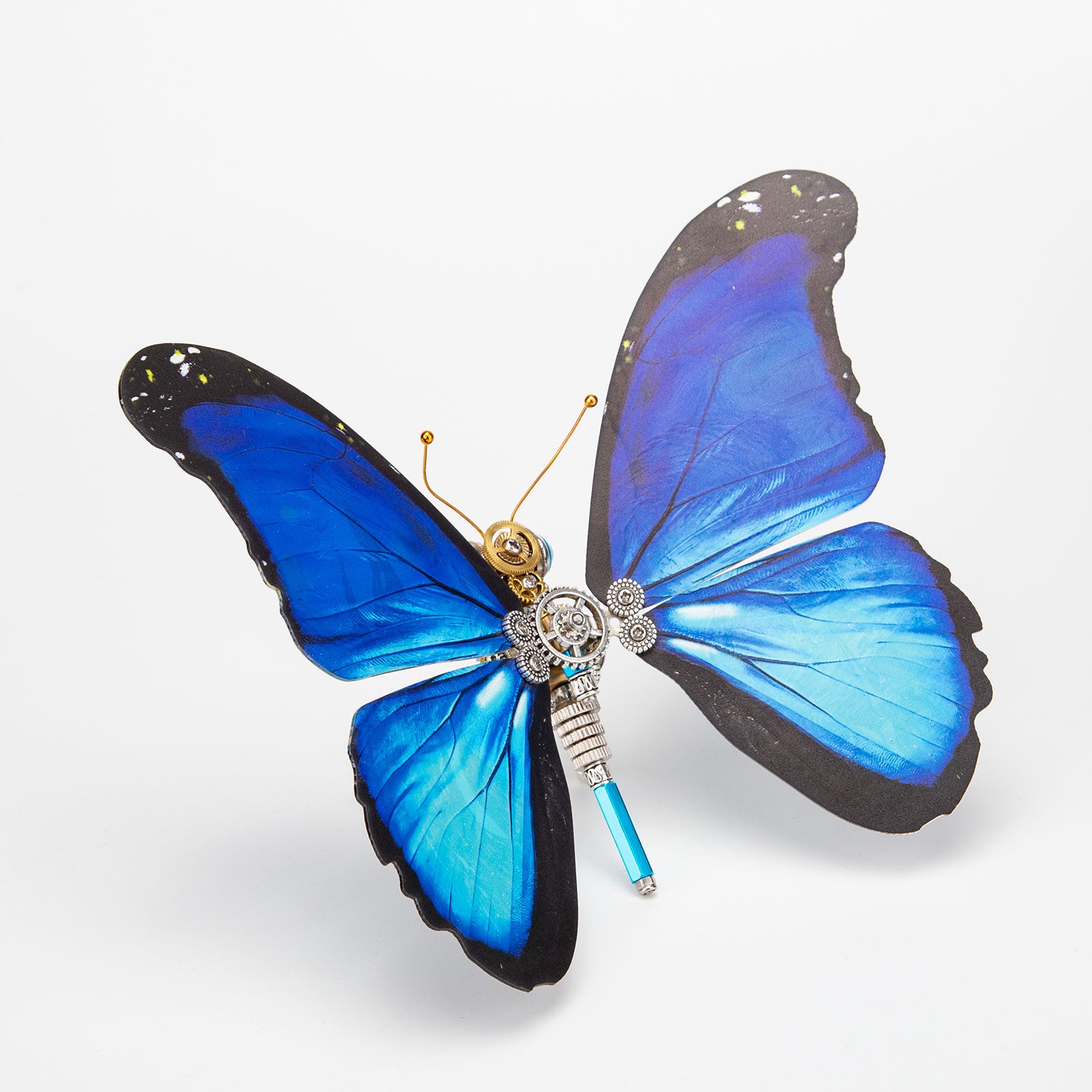 Steampunk Starry Night Blue Morpho Butterfly Metal Model DIY Kits