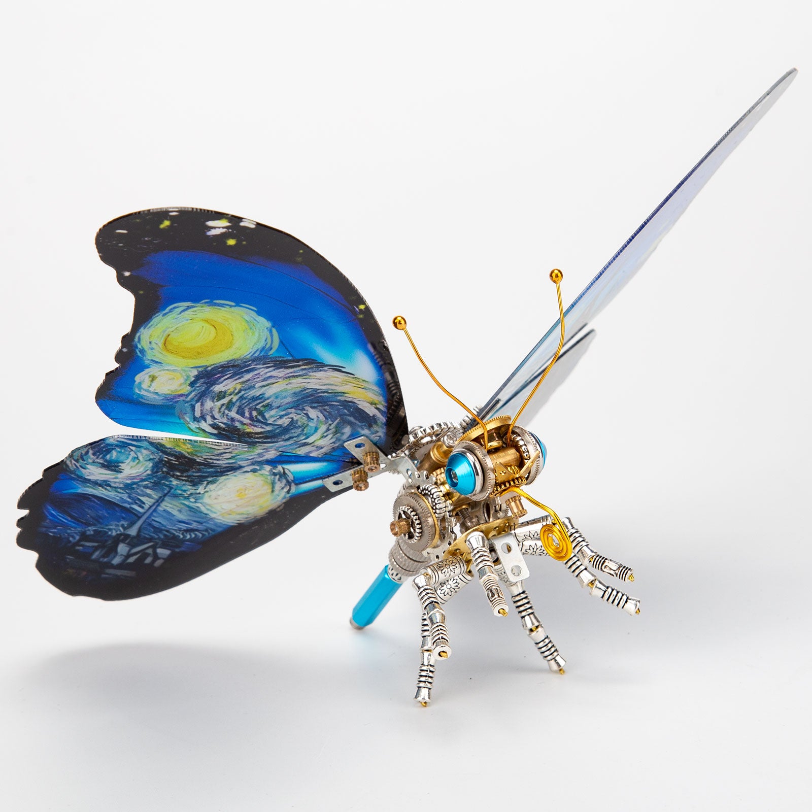 Steampunk Starry Night Blue Morpho Butterfly Metal Model DIY Kits