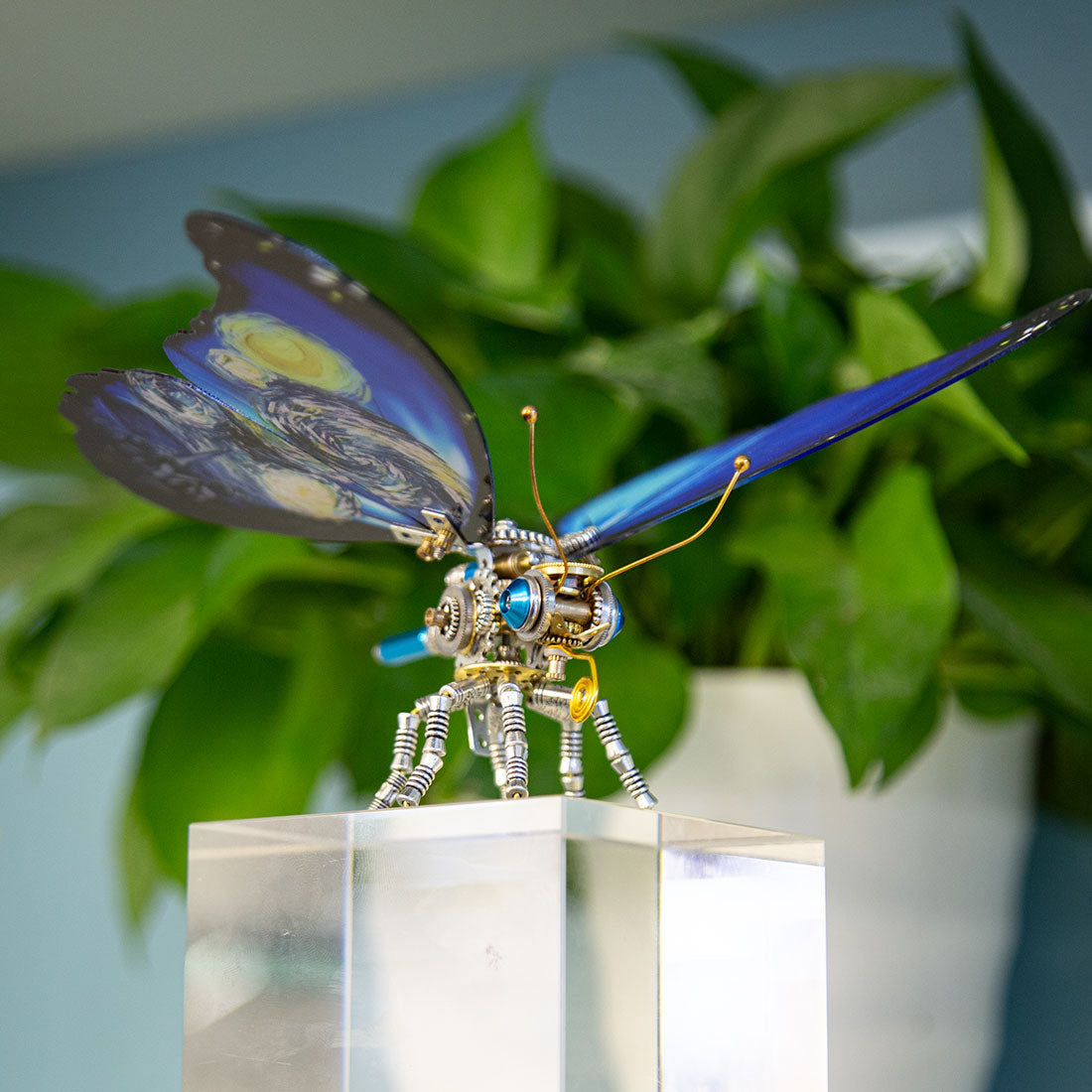 Steampunk Starry Night Blue Morpho Butterfly Metal Model DIY Kits