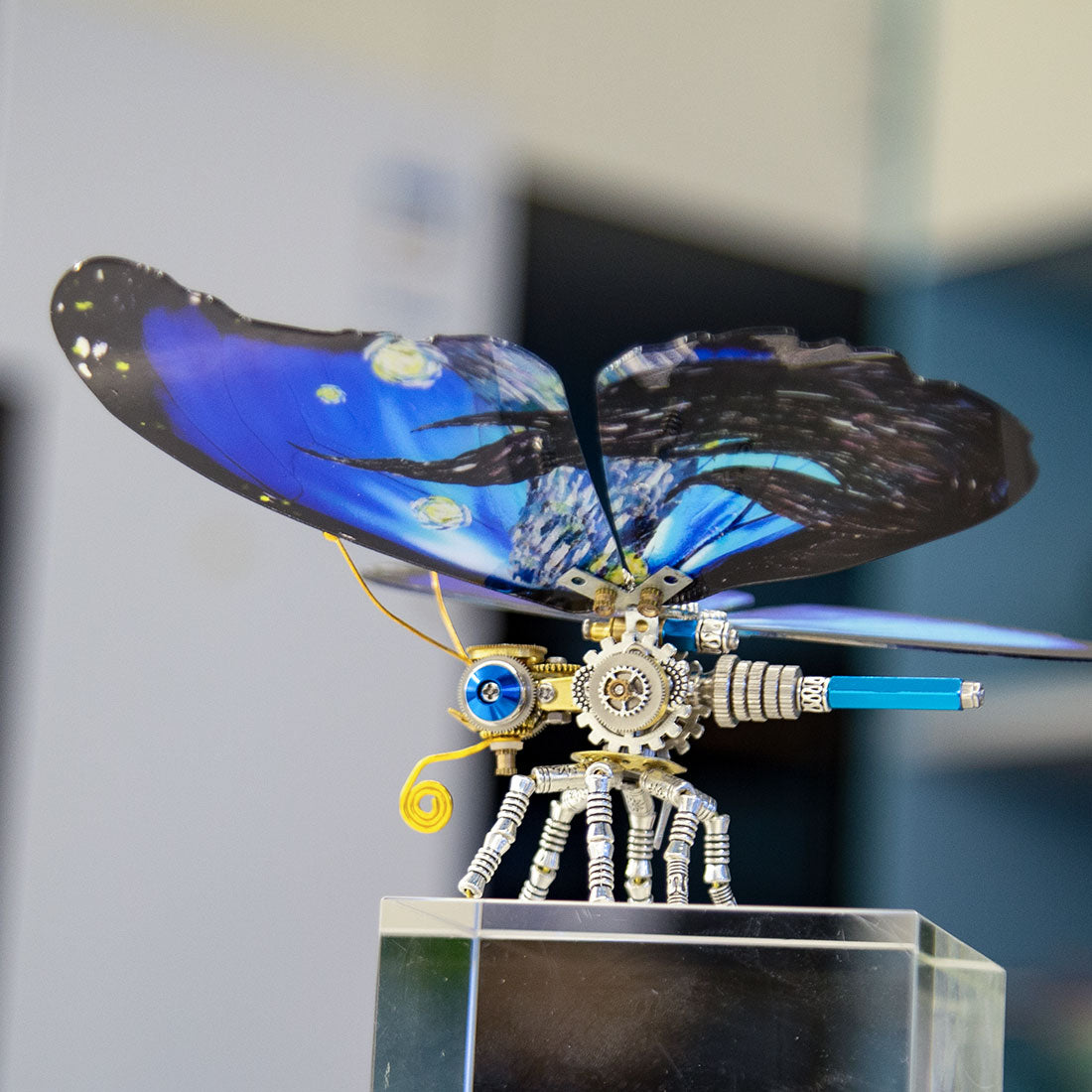 Steampunk Starry Night Blue Morpho Butterfly Metal Model DIY Kits