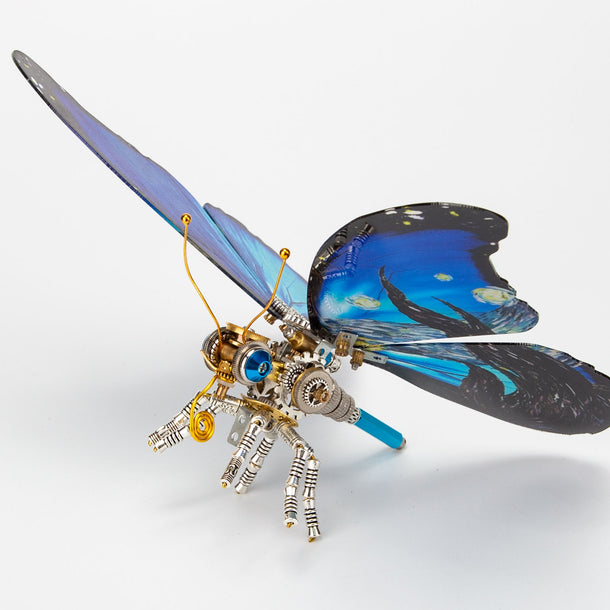 Steampunk Starry Night Blue Morpho Butterfly Metal Model DIY Kits