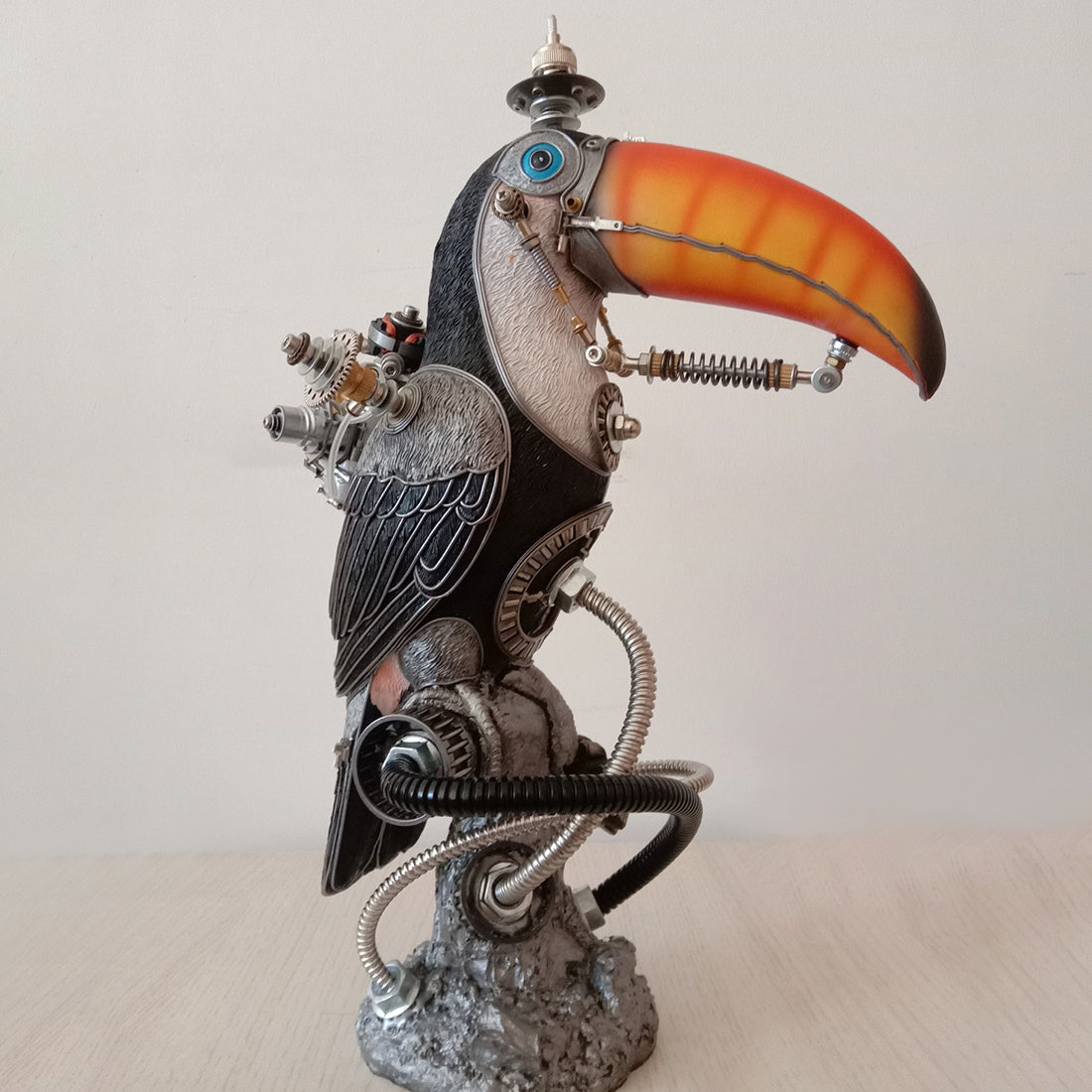 Steampunk Style Mechanical Metal Toco Toucan Bird Sculpture  Assembled Model Kits for Home Collection